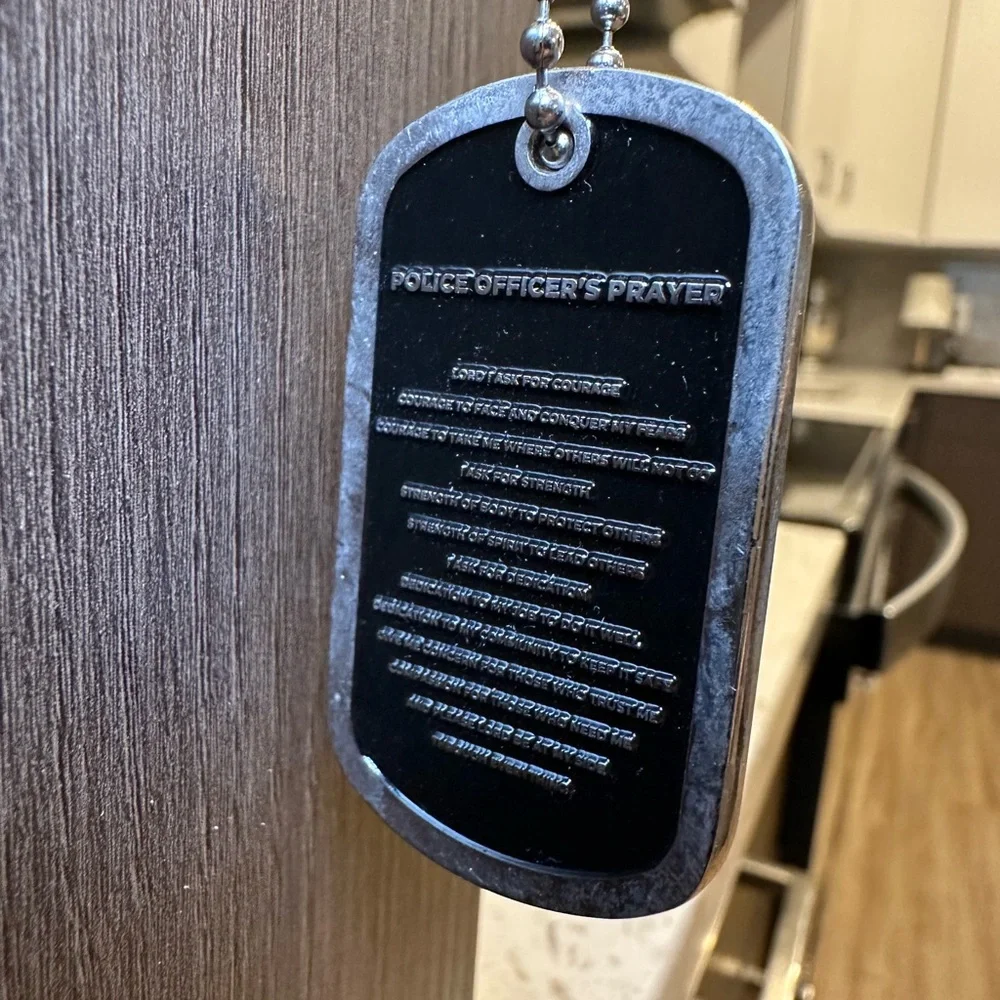 Police Officer’s Prayer Dog Tag Necklace
